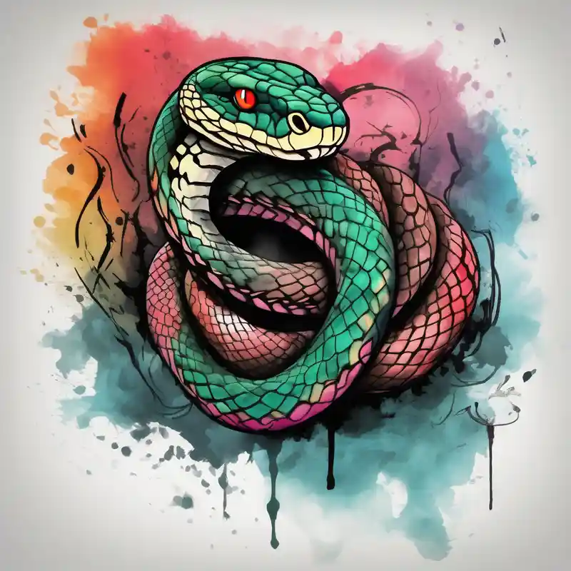 Dangerous Big Snake back Tattoo glitter tattoo